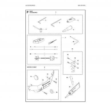 Husqvarna 560 XP(G) dalių išklotinės 11