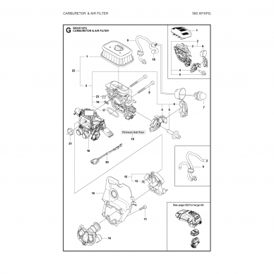 Husqvarna 560 XP(G) dalių išklotinės 2